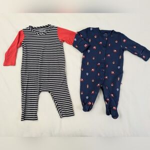 2 Boy Outfits ~ premium Bamboo and soft cotton footie ~ sz 0-3
